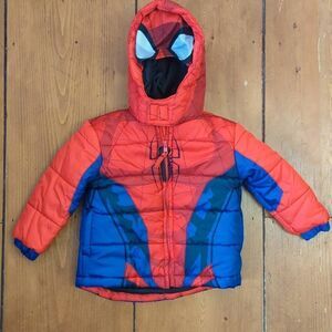 Marvel Spiderman 2T Puffer Coat Jacket red/Blue